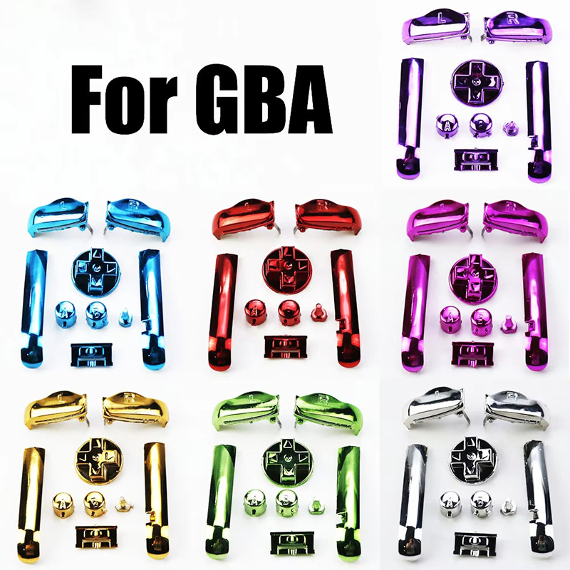 GBA vezérlőgombok készlete elektroplatált gombokkal Nintendo Game Boy Advance-hez, modell Yx-887, 9 g