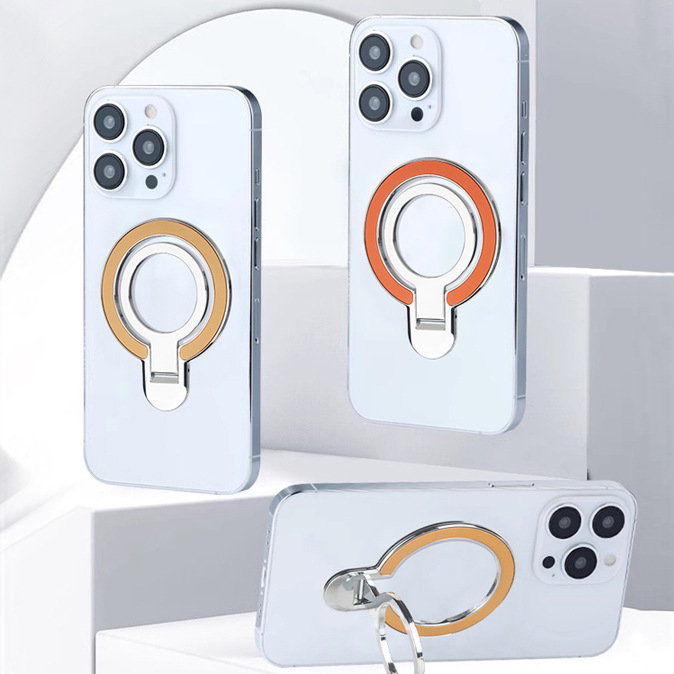 Suport foarte subțire cu inel pentru Apple și Huawei, montaj pe birou și în mașină, din aliaj