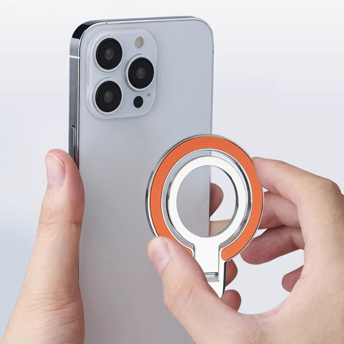 Suport foarte subțire cu inel pentru Apple și Huawei, montaj pe birou și în mașină, din aliaj