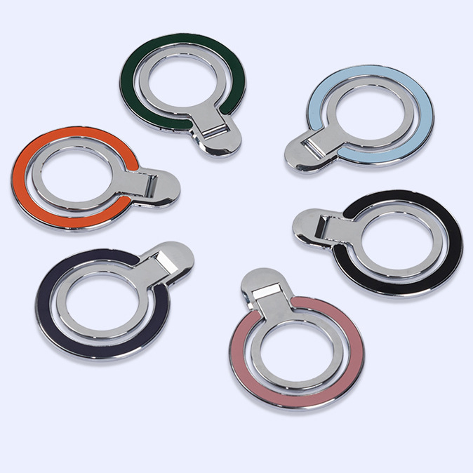 Suport foarte subțire cu inel pentru Apple și Huawei, montaj pe birou și în mașină, din aliaj