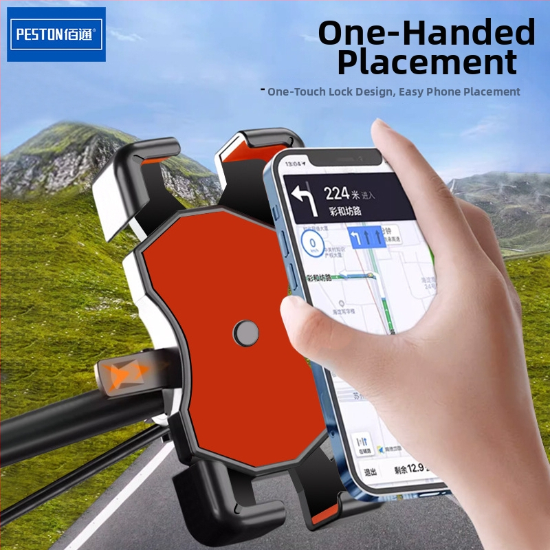 Baitong držiak na telefón na riadidlá s proti vibráciám pre motocykle, bicykle a elektrické bicykle