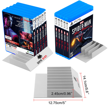 8-u-1 stalak za kartice za igru i držač CD-a, ABS materijal, izravno spajanje, kompatibilan s PS5/PS4/PS3/PSP/PS2/XBOX/XBOX360/WIIU/PSV