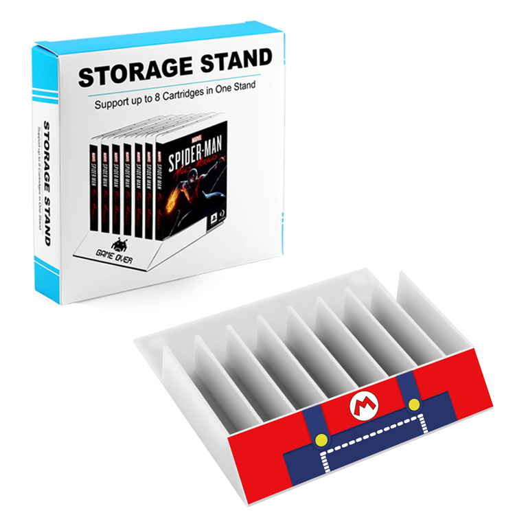 8-u-1 stalak za kartice za igru i držač CD-a, ABS materijal, izravno spajanje, kompatibilan s PS5/PS4/PS3/PSP/PS2/XBOX/XBOX360/WIIU/PSV