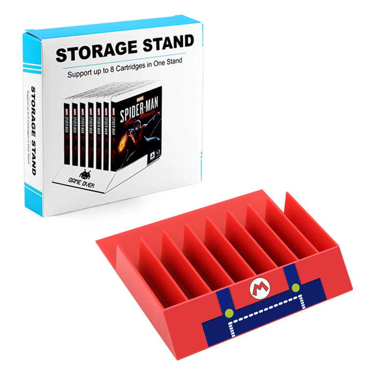 8-u-1 stalak za kartice za igru i držač CD-a, ABS materijal, izravno spajanje, kompatibilan s PS5/PS4/PS3/PSP/PS2/XBOX/XBOX360/WIIU/PSV