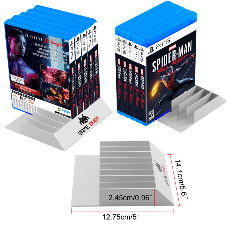 8-u-1 stalak za kartice za igru i držač CD-a, ABS materijal, izravno spajanje, kompatibilan s PS5/PS4/PS3/PSP/PS2/XBOX/XBOX360/WIIU/PSV