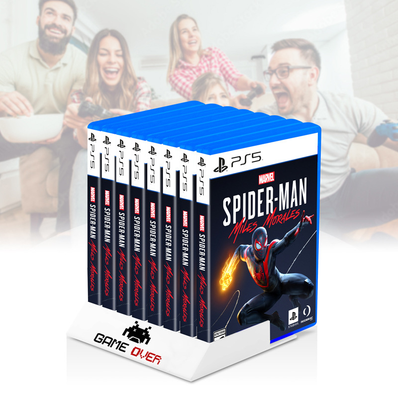 8-u-1 stalak za kartice za igru i držač CD-a, ABS materijal, izravno spajanje, kompatibilan s PS5/PS4/PS3/PSP/PS2/XBOX/XBOX360/WIIU/PSV