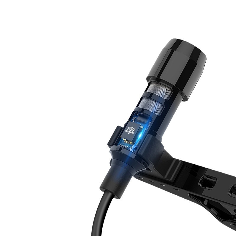 Microfon lavalier pentru înregistrări video, rotire la 360° — model mini, cablu audio, nucleu de cupru, conductor din cupru neoxigenat, Rohs certificat