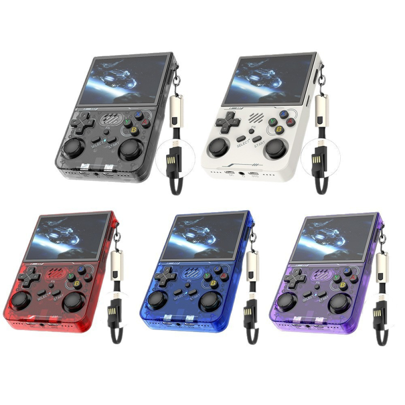 Atvērta koda rokas spēļu konsole ar Wi‑Fi daudzspēlētāju iespēju, retro joystick, PSP stils; atbalsta MAME, N64, PS1, Neo Geo, GBA, FC/SFC/MD, CPS1‑3; atmiņa 64GB/128GB; USB interfeiss; MP4 atskaņotājs; 2 spēlētāji