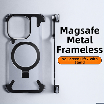 Tālruņa vāciņš iPhone 14 / 14 Max ar metalisku rāmi un gaisa spilventiņu (Materiāls: metāls + PC; Stils: Two in One, Business, Retro, Nordic; Ražošanas process: Hot Pressing; Funkcijas: trieciensizturība, Turētājs, Magnētiskais pievilkums, Pret pirkstu nos