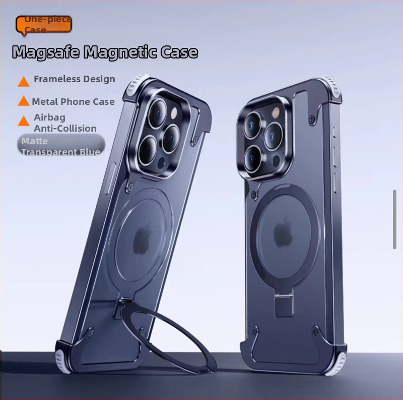 Tālruņa vāciņš iPhone 14 / 14 Max ar metalisku rāmi un gaisa spilventiņu (Materiāls: metāls + PC; Stils: Two in One, Business, Retro, Nordic; Ražošanas process: Hot Pressing; Funkcijas: trieciensizturība, Turētājs, Magnētiskais pievilkums, Pret pirkstu nos