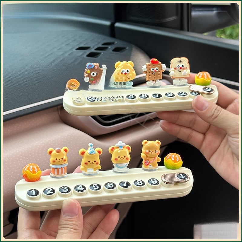 Plăcuță temporară de parcare pentru mașină cu un design drăguț de desene animate, corp din plastic, tip ascuns, model: Altul, număr articol Y2yDJYzC