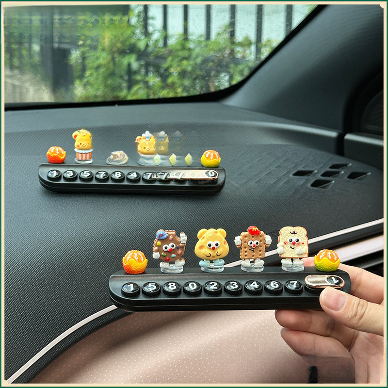 Plăcuță temporară de parcare pentru mașină cu un design drăguț de desene animate, corp din plastic, tip ascuns, model: Altul, număr articol Y2yDJYzC