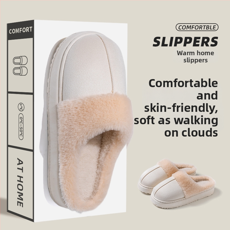 Unisex lina mājas čības ar slēgtu aizmuguri, rudens–ziemas sezonai, silti kā sniega zābaki, anti-slip PVC zole, pūkaina odere