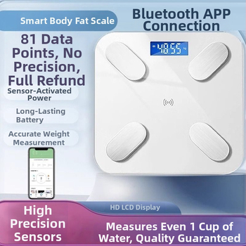 Cântar corporal Bluetooth cu aplicație, încărcare Type-C, cântar electronic pentru uz casnic