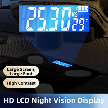 Cântar corporal Bluetooth cu aplicație, încărcare Type-C, cântar electronic pentru uz casnic