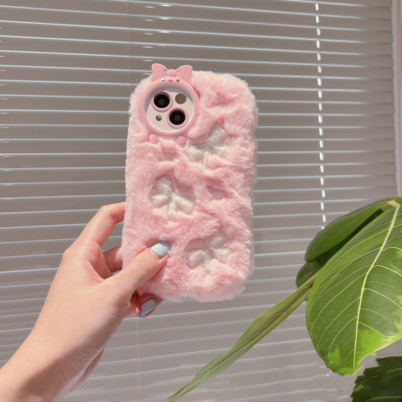 Pliša aizsargkorpuss ar mīļu cūciņu un mākoņu dizainu, piemērots iPhone 11–14 Pro Max — šokaizturīgs, siltuma izkliede, pret pirkstu nospiedumiem