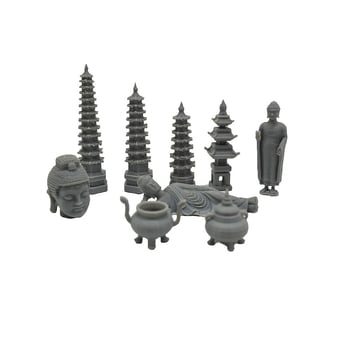 Zen Bonsai Mini Kamena Pagoda za Terarij — Kamen Koji Apsorbira Vodu, Ukras od Smole, Kineski Stil