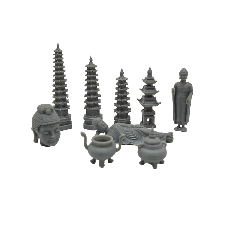 Zen Bonsai Mini Kamena Pagoda za Terarij — Kamen Koji Apsorbira Vodu, Ukras od Smole, Kineski Stil