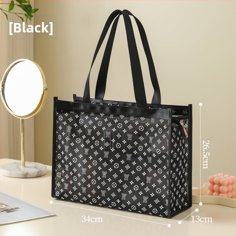 Козметична чанта - найлон, животински принт, закопчаване с цип, дишаща и антибактериална