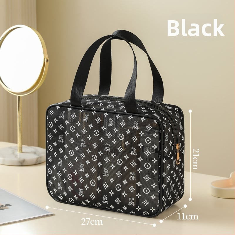 Козметична чанта - найлон, животински принт, закопчаване с цип, дишаща и антибактериална