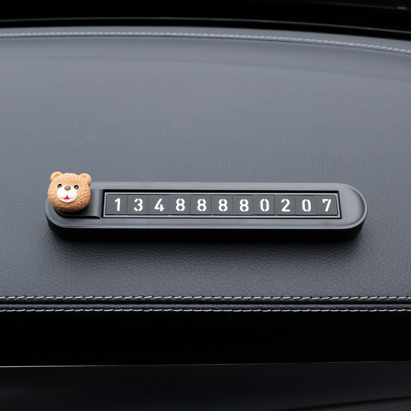 Elektronička kartica za privremeno parkiranje od aluminijske legure, model Flip cartoon double-number parking card