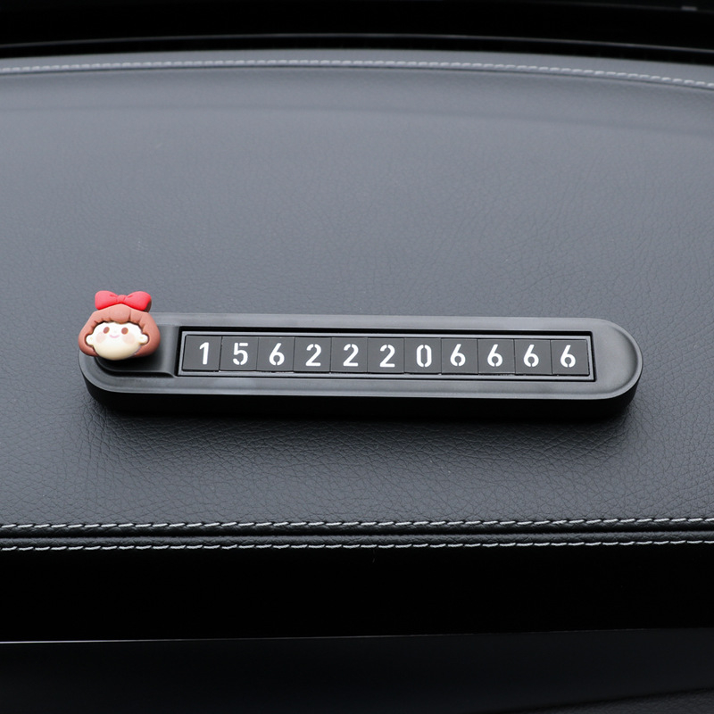 Elektronička kartica za privremeno parkiranje od aluminijske legure, model Flip cartoon double-number parking card