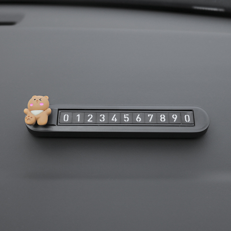 Elektronička kartica za privremeno parkiranje od aluminijske legure, model Flip cartoon double-number parking card