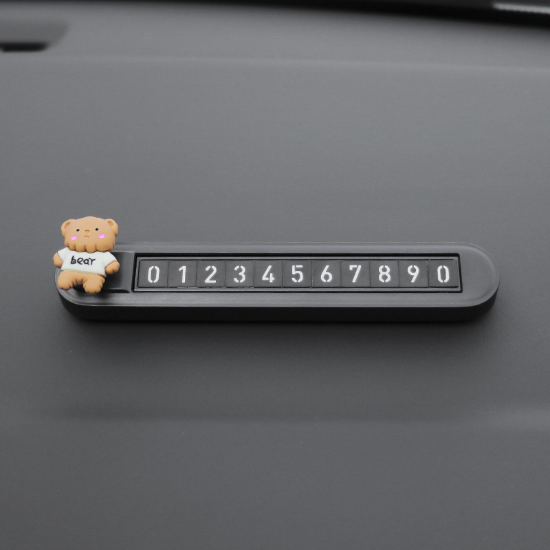 Elektronička kartica za privremeno parkiranje od aluminijske legure, model Flip cartoon double-number parking card
