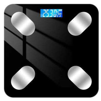 Cântar inteligent pentru grăsime corporală cu Bluetooth, afișaj LED, operare prin atingere, ABS plastic, alimentat cu baterie