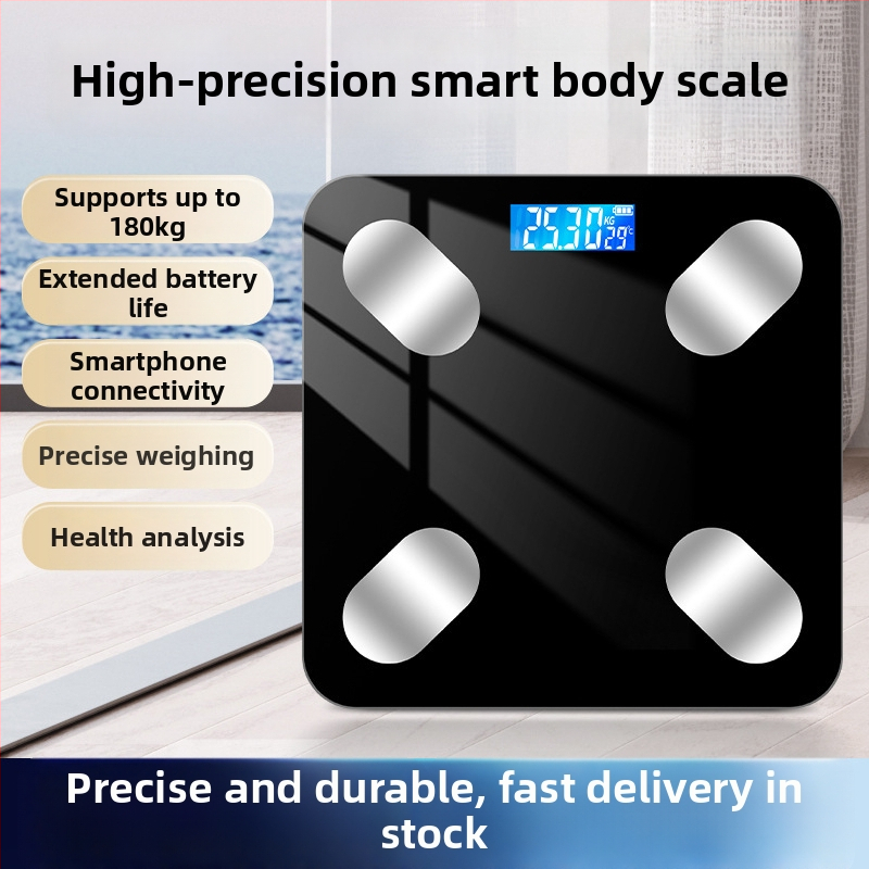 Bluetoothiga nutikas kehakaalu rasvakaal LED-näidikuga, puutetundlik töörežiim, ABS-plastik, aku toide
