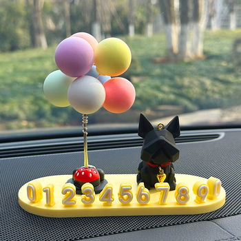 Dočasná parkovacia tabuľka pre auto s motívom buldoga – PVC mäkká guma, skrytý typ, bez personalizácie