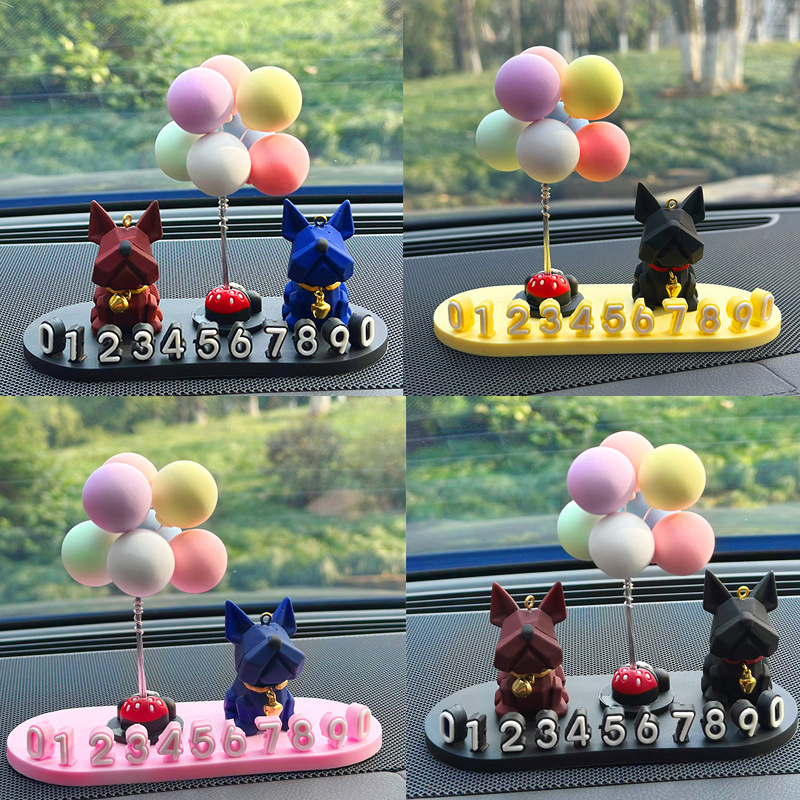 Dočasná parkovacia tabuľka pre auto s motívom buldoga – PVC mäkká guma, skrytý typ, bez personalizácie