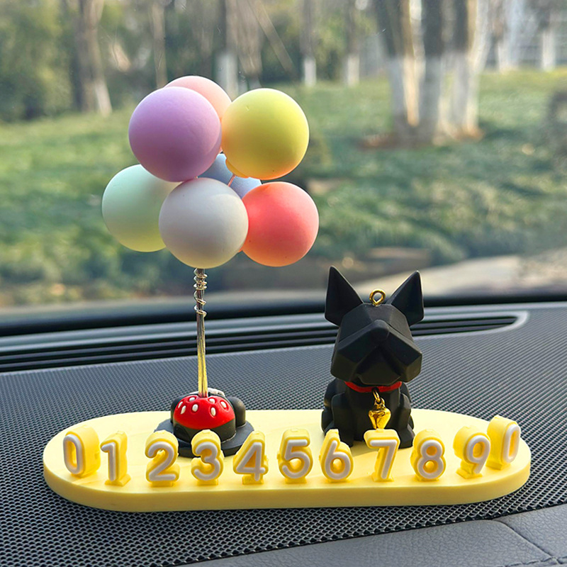 Dočasná parkovacia tabuľka pre auto s motívom buldoga – PVC mäkká guma, skrytý typ, bez personalizácie