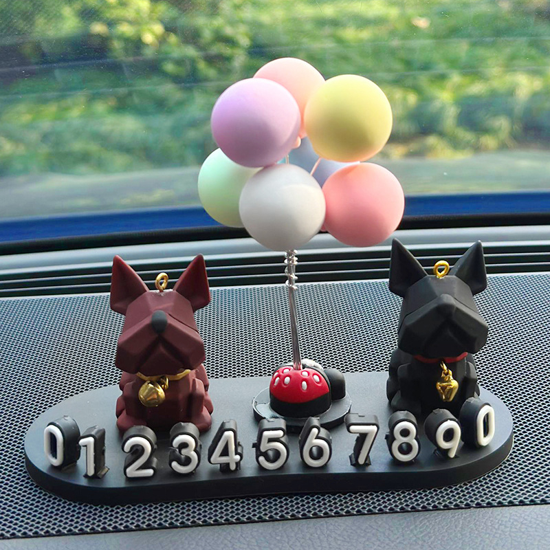 Dočasná parkovacia tabuľka pre auto s motívom buldoga – PVC mäkká guma, skrytý typ, bez personalizácie