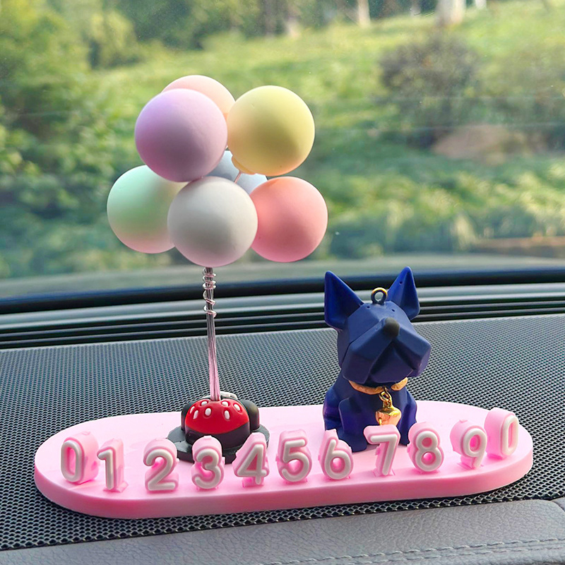 Dočasná parkovacia tabuľka pre auto s motívom buldoga – PVC mäkká guma, skrytý typ, bez personalizácie