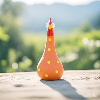 Διακοσμητικό κήπου από ρητίνη: κότα με μακριά λαιμό και μεγάλα μάτια