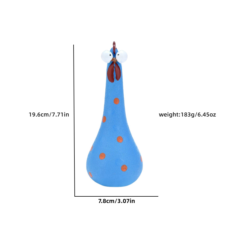 Διακοσμητικό κήπου από ρητίνη: κότα με μακριά λαιμό και μεγάλα μάτια