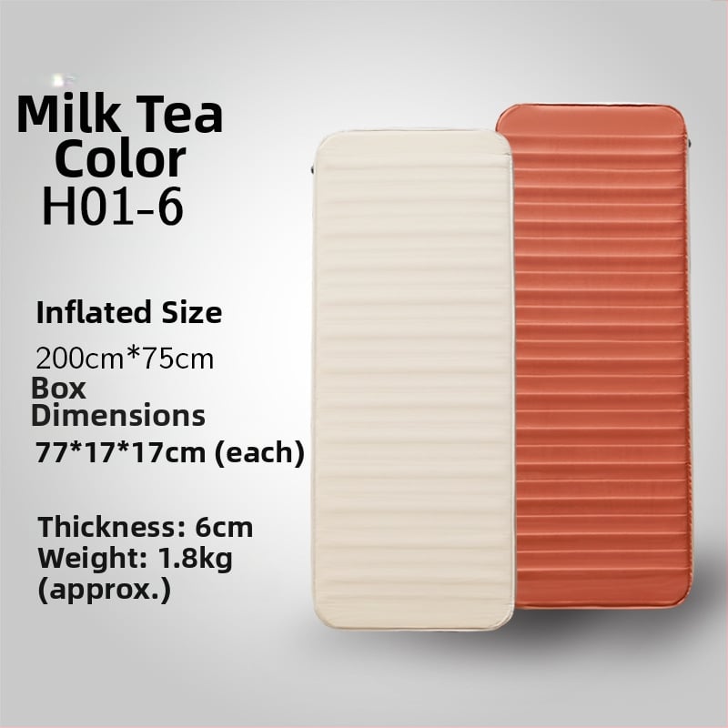 Savarankiškai pripučiamas kempting lova vienam arba dviem; apkrova 300 kg; svoris 10 kg; paviršius iš TPU 30D audinio.