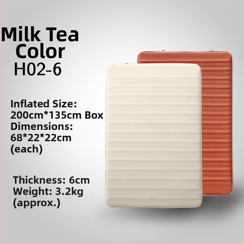 Savarankiškai pripučiamas kempting lova vienam arba dviem; apkrova 300 kg; svoris 10 kg; paviršius iš TPU 30D audinio.