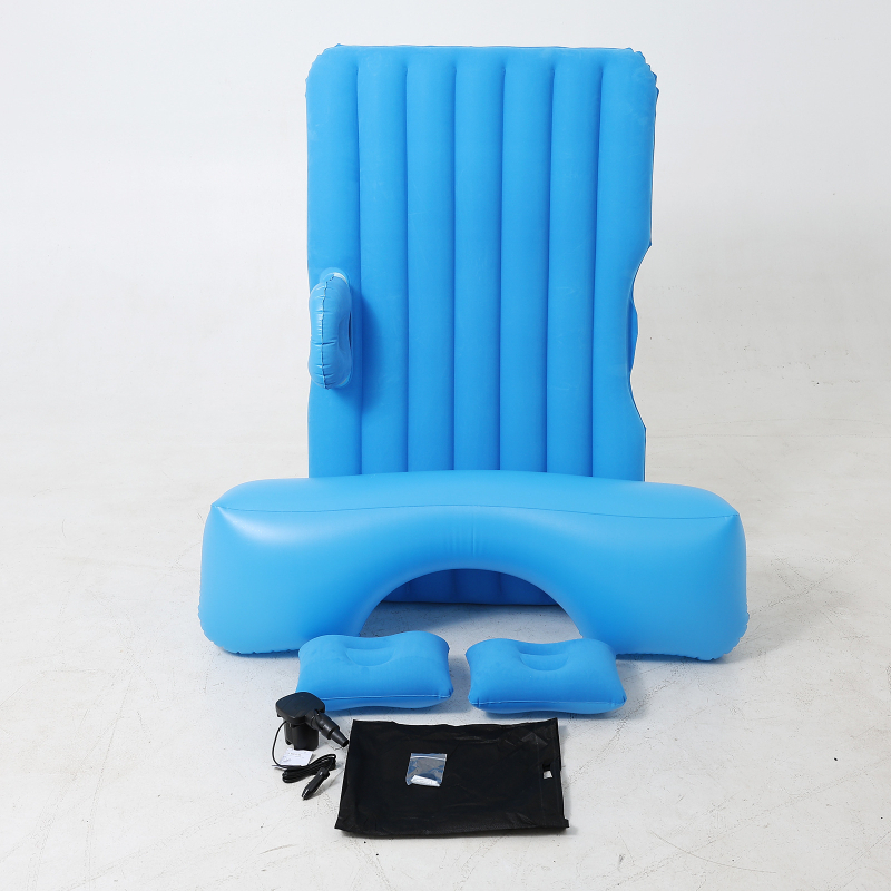 PVC flokirano napuhivo auto ležište, ručno napuhavanje, za putovanja, za jednu osobu, nosivost 200 kg