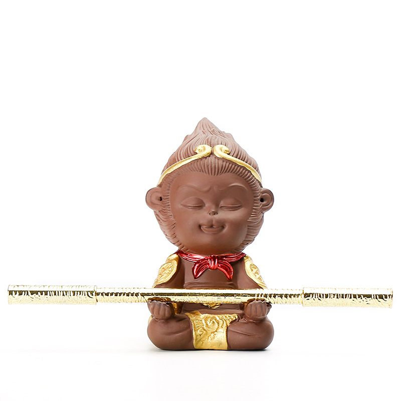 Mini bonsai keramiška ukrasna figura od ljubičaste pijesčne gline, kineski stil, ručna izrada, figura lika za mikropejzaž i akvarij
