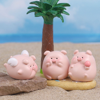 Asztali dekor Pig You Happy mini ornament — gyanta, Mu Mu Time, IP engedélyezett