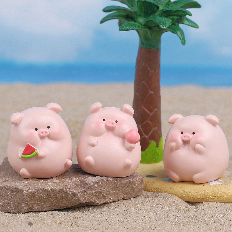 Asztali dekor Pig You Happy mini ornament — gyanta, Mu Mu Time, IP engedélyezett