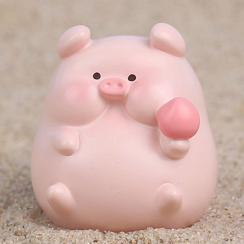 Asztali dekor Pig You Happy mini ornament — gyanta, Mu Mu Time, IP engedélyezett