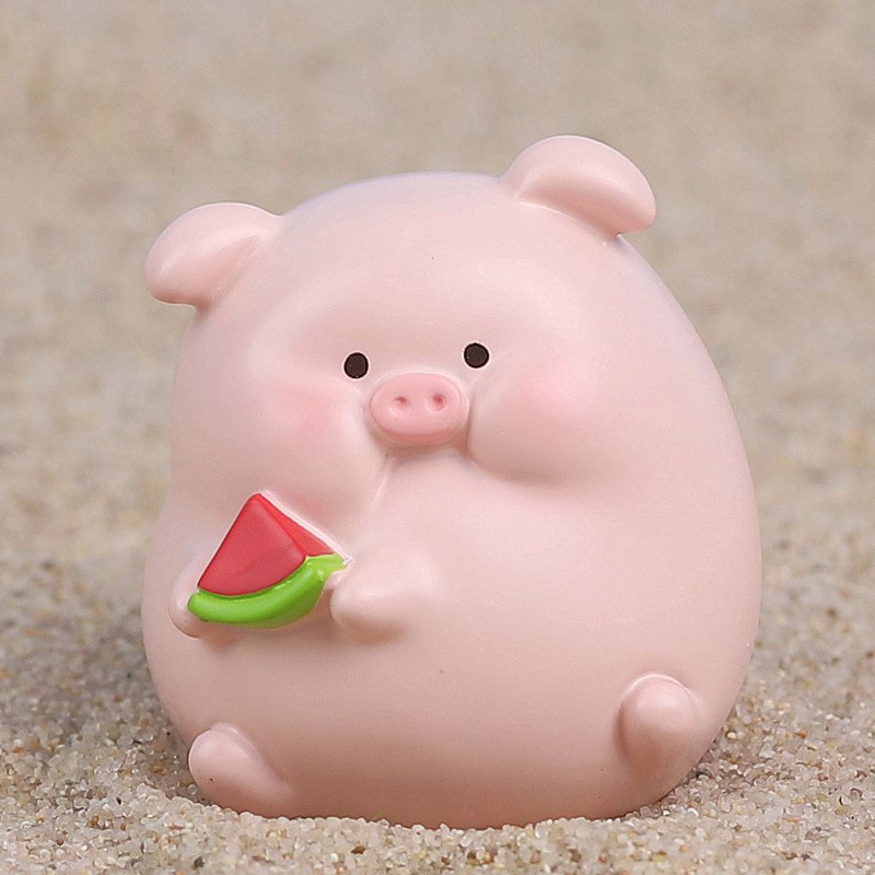 Asztali dekor Pig You Happy mini ornament — gyanta, Mu Mu Time, IP engedélyezett