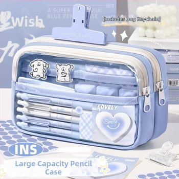 Auduma pildspalvas soma, caurspīdīga, Insta stils, skolas piederumi