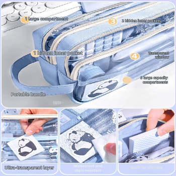 Auduma pildspalvas soma, caurspīdīga, Insta stils, skolas piederumi