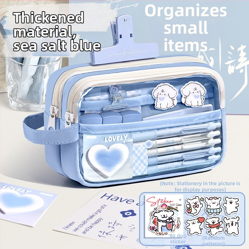 Auduma pildspalvas soma, caurspīdīga, Insta stils, skolas piederumi