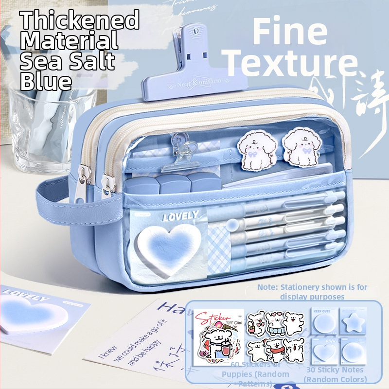 Auduma pildspalvas soma, caurspīdīga, Insta stils, skolas piederumi