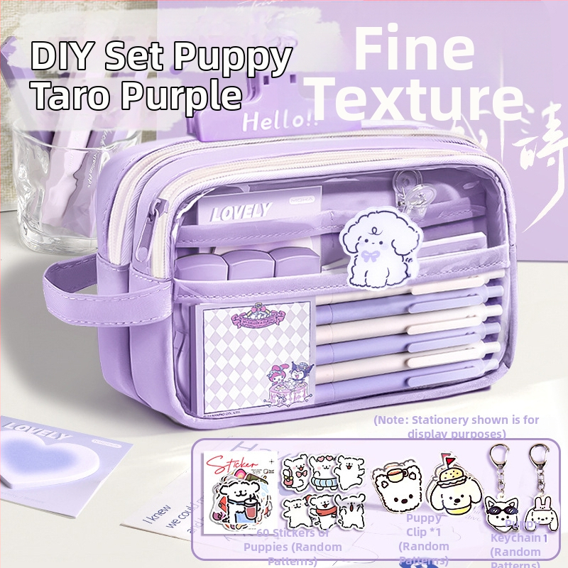 Auduma pildspalvas soma, caurspīdīga, Insta stils, skolas piederumi